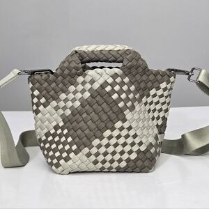 NAGHEDI ST BARTHS PETIT TOTE BAG - LIGHT GREEN AND SAGE GREEN